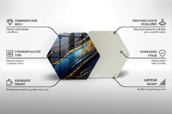 Tocător din sticlă Abstracție bleumarin