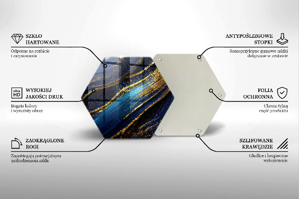 Tocător din sticlă Abstracție bleumarin