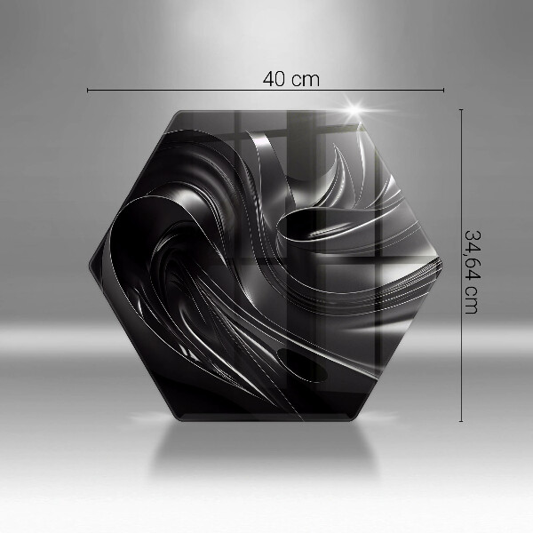 Tocător din sticlă Masă neagră abstractă