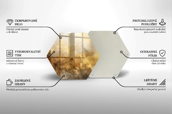 Tocător din sticlă Textura bogata