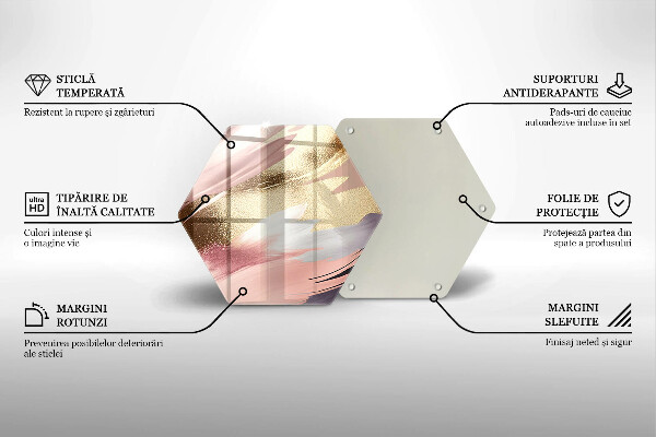Tocător din sticlă Pete pastelate