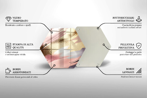 Tocător din sticlă Pete pastelate