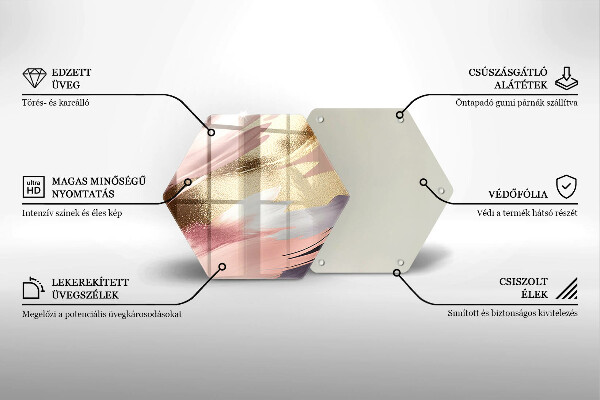Tocător din sticlă Pete pastelate