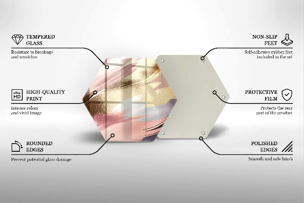 Tocător din sticlă Pete pastelate