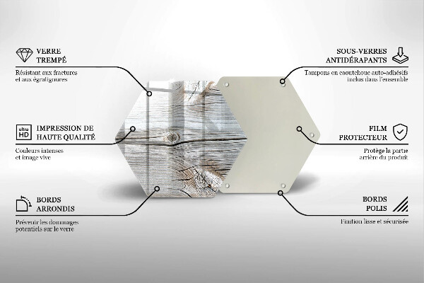 Tocător din sticlă Structură din lemn strălucitor