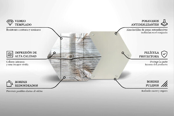 Tocător din sticlă Structură din lemn strălucitor
