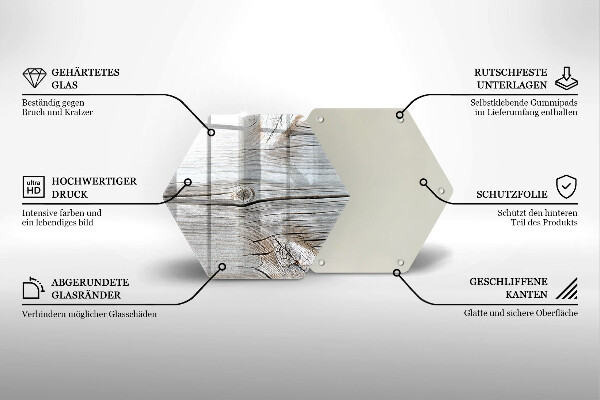 Tocător din sticlă Structură din lemn strălucitor