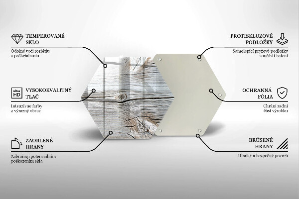 Tocător din sticlă Structură din lemn strălucitor