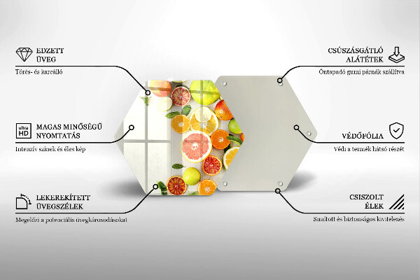 Tocător din sticlă Citrice
