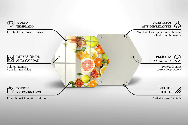 Tocător din sticlă Citrice