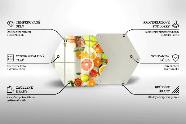 Tocător din sticlă Citrice