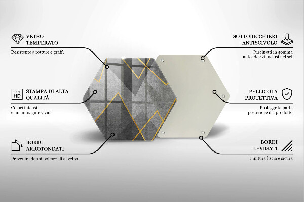 Tocător din sticlă Forme ascuțite