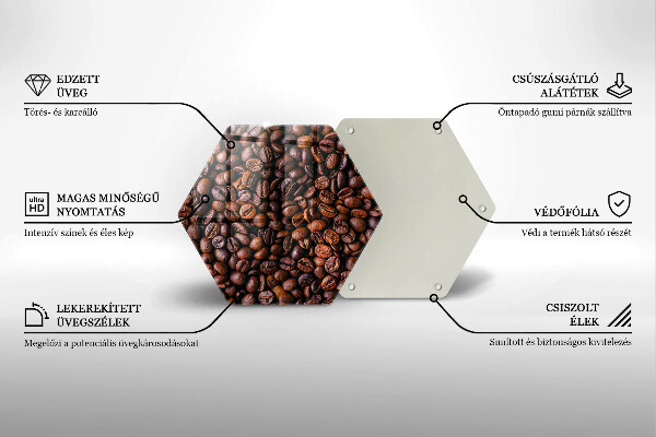 Tocător din sticlă Boabe de cafea