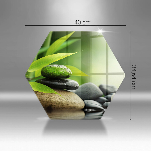 Tocător din sticlă Pietre de bambus Zen