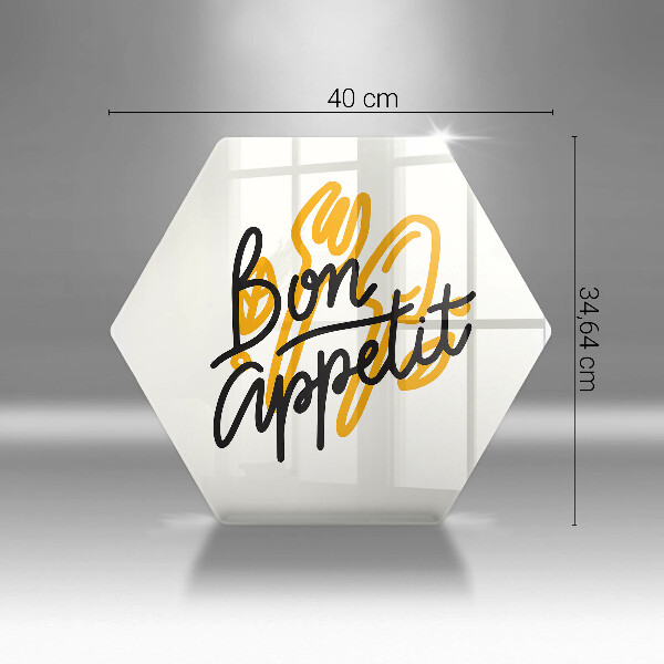 Tocător din sticlă Inscripție Bon appetit