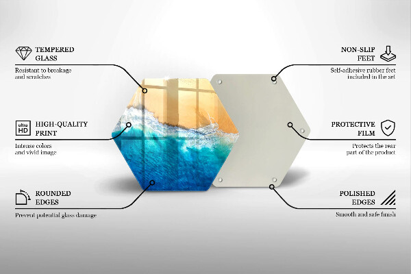 Tocător din sticlă Plaja si mare