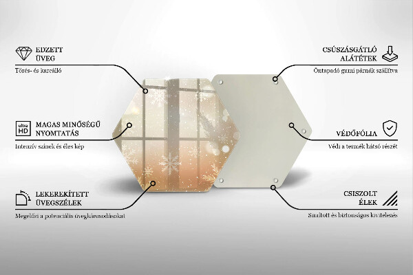 Tocător din sticlă Fulgi de nea