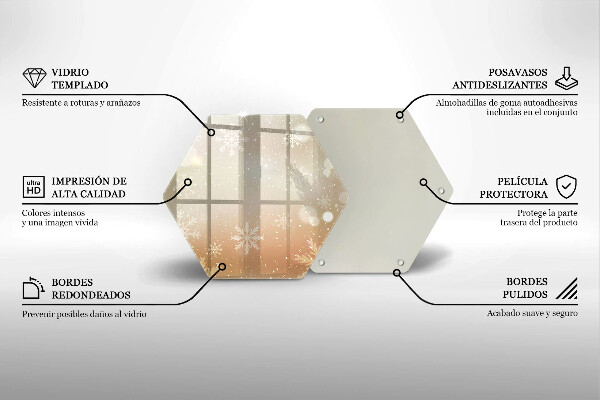 Tocător din sticlă Fulgi de nea