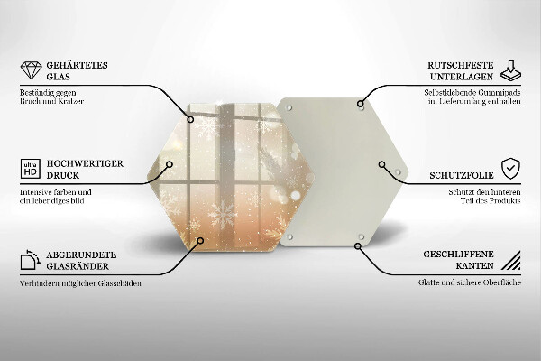Tocător din sticlă Fulgi de nea