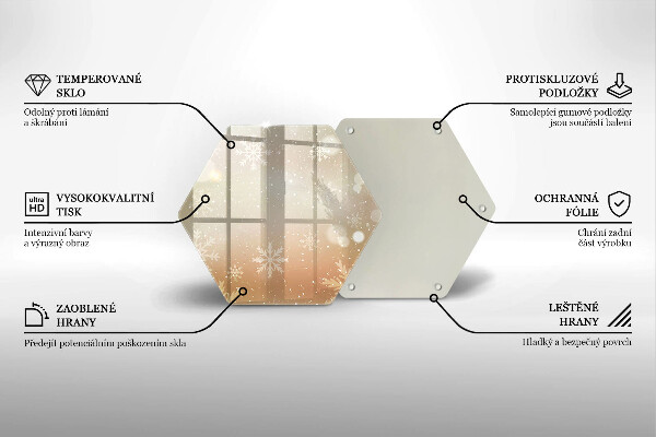 Tocător din sticlă Fulgi de nea