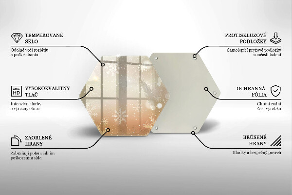 Tocător din sticlă Fulgi de nea