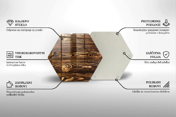 Tocător din sticlă Textura lemnului