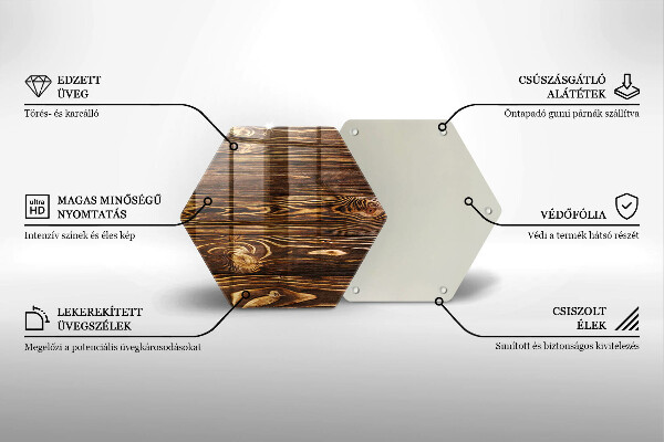 Tocător din sticlă Textura lemnului