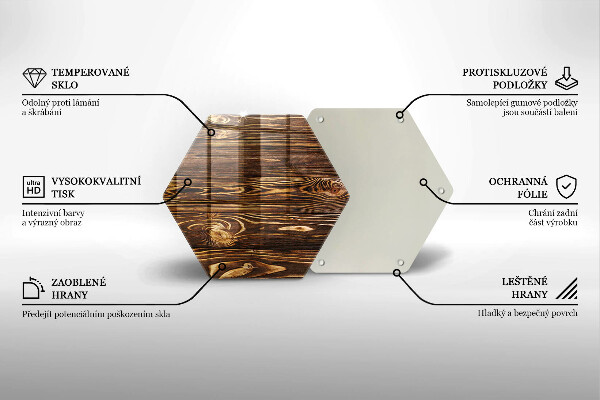 Tocător din sticlă Textura lemnului