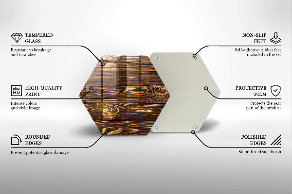 Tocător din sticlă Textura lemnului