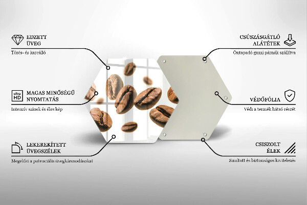 Tocător din sticlă Boabe de cafea