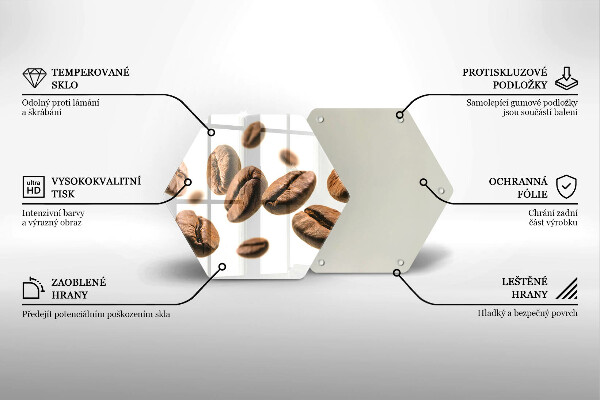 Tocător din sticlă Boabe de cafea