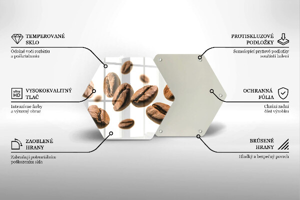 Tocător din sticlă Boabe de cafea