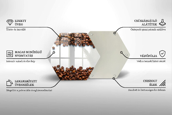 Tocător din sticlă Boabe de cafea