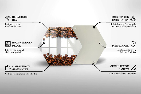 Tocător din sticlă Boabe de cafea