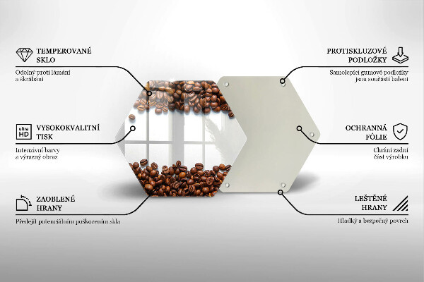 Tocător din sticlă Boabe de cafea