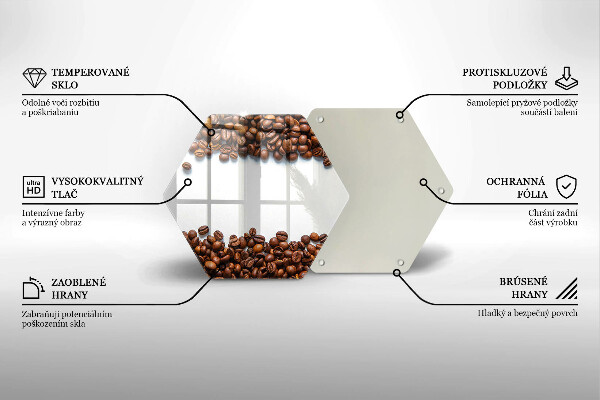 Tocător din sticlă Boabe de cafea