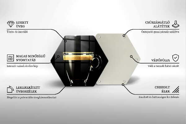 Tocător din sticlă Un pahar de cafea neagră