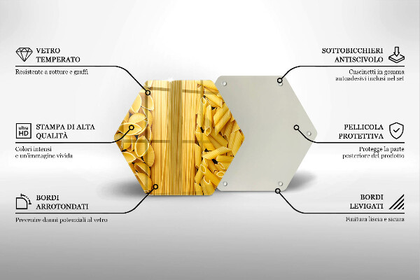 Tocător din sticlă Paste