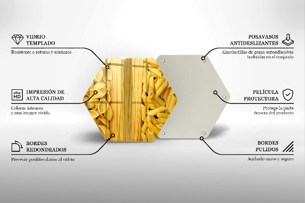 Tocător din sticlă Paste