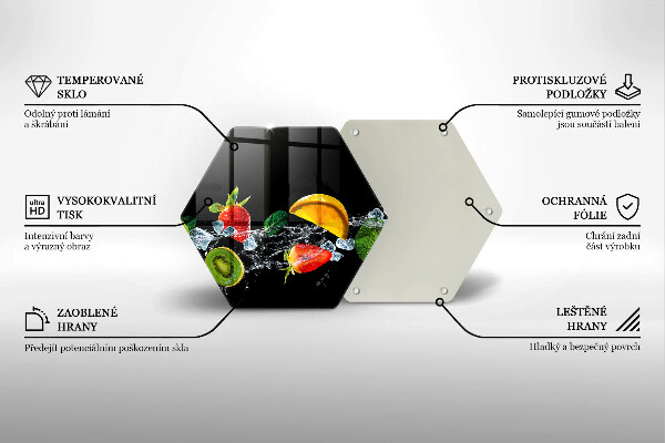 Tocător din sticlă Fructe în apă