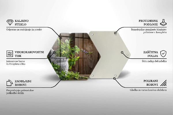 Tocător din sticlă Ierburi verzi