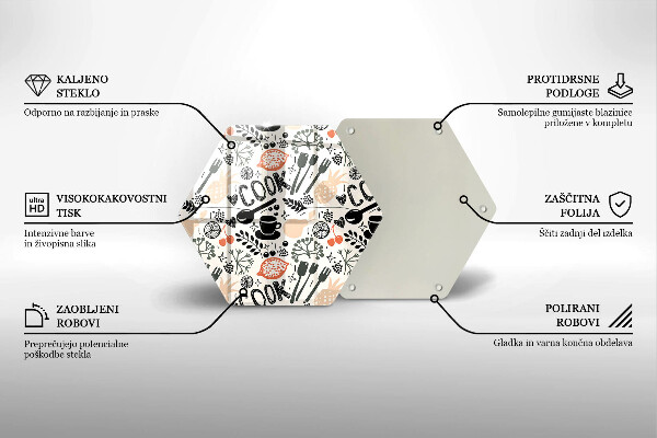 Tocător din sticlă Motiv de bucătărie din desene animate