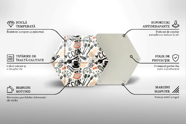 Tocător din sticlă Motiv de bucătărie din desene animate