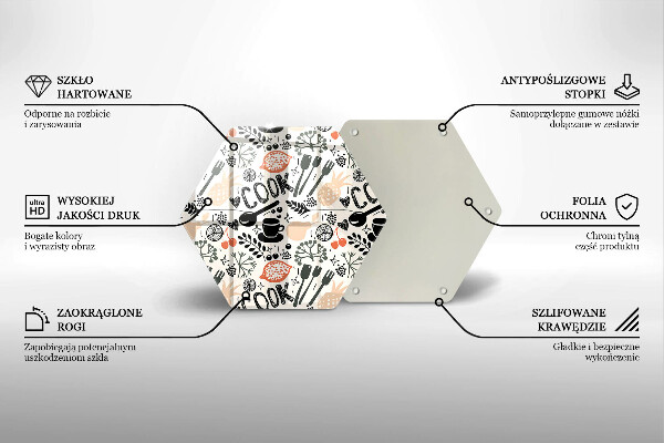 Tocător din sticlă Motiv de bucătărie din desene animate