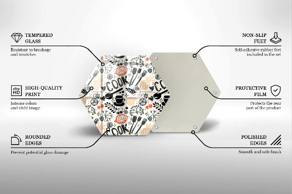 Tocător din sticlă Motiv de bucătărie din desene animate