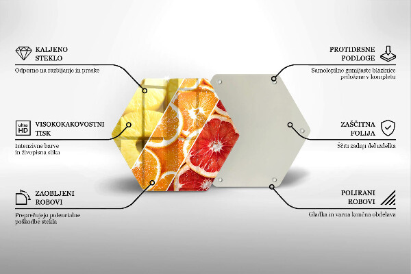 Tocător din sticlă Fructe colorate
