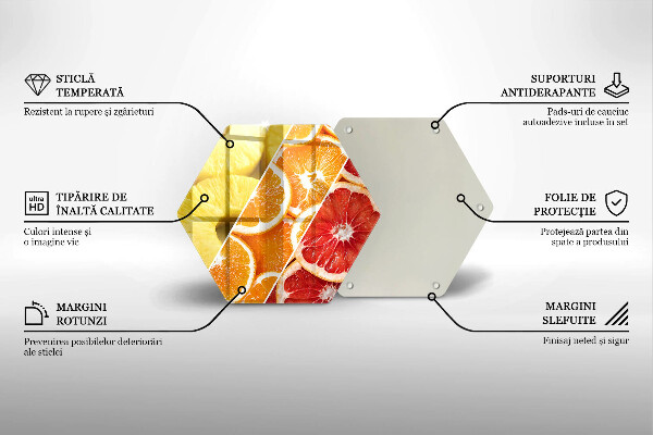 Tocător din sticlă Fructe colorate