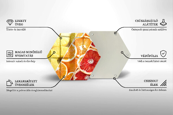 Tocător din sticlă Fructe colorate