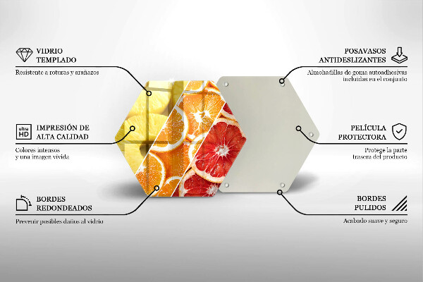 Tocător din sticlă Fructe colorate