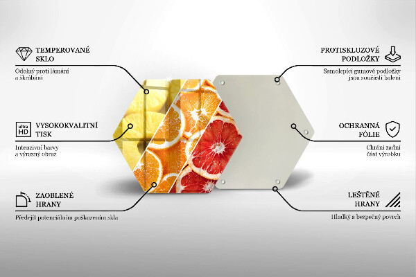 Tocător din sticlă Fructe colorate